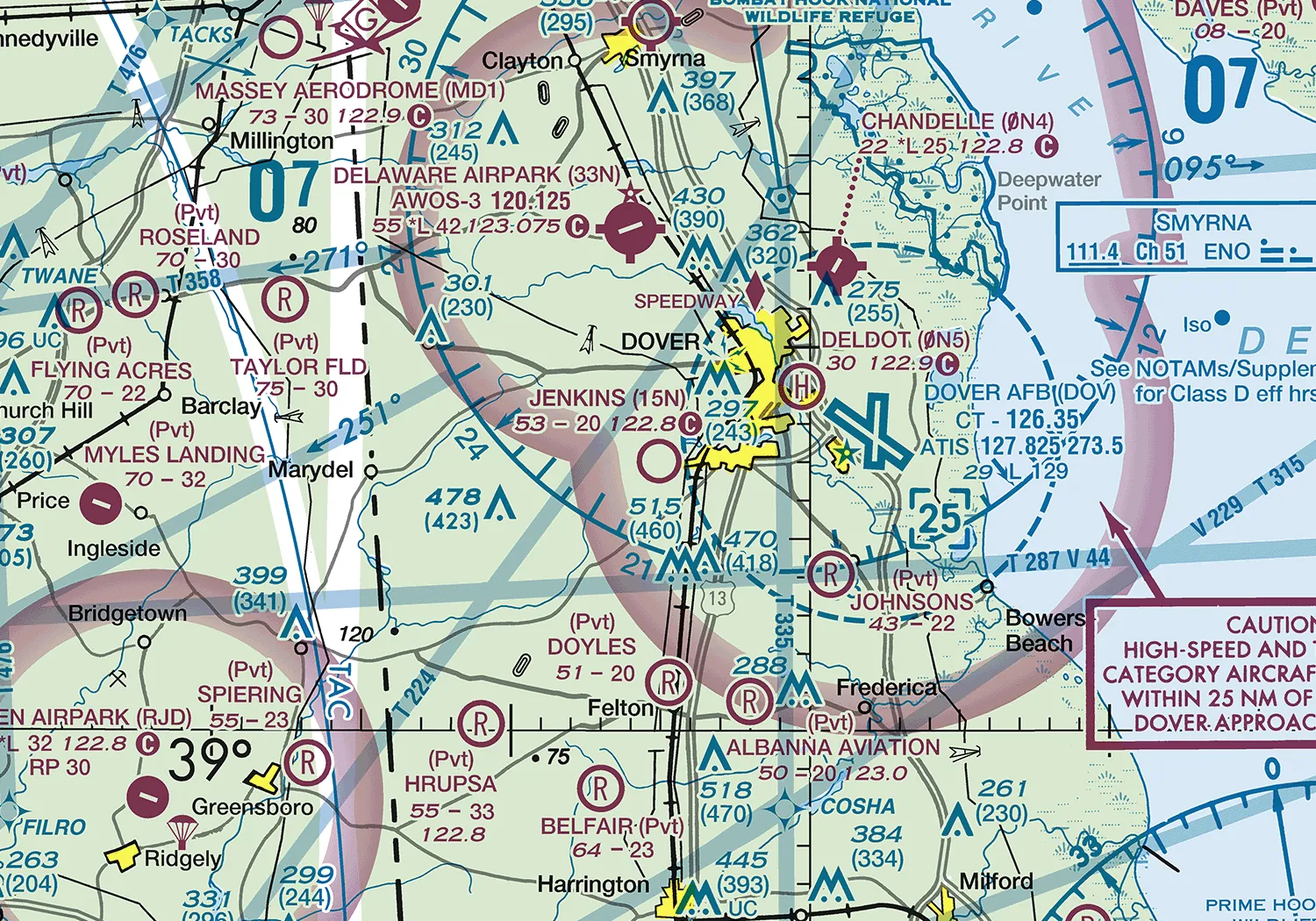 Excerpt of the Washington sectional chart around 15N.